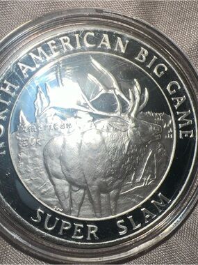 1 Troy Ounce Silver North American Hunting Club Caribou Coin In Capsule